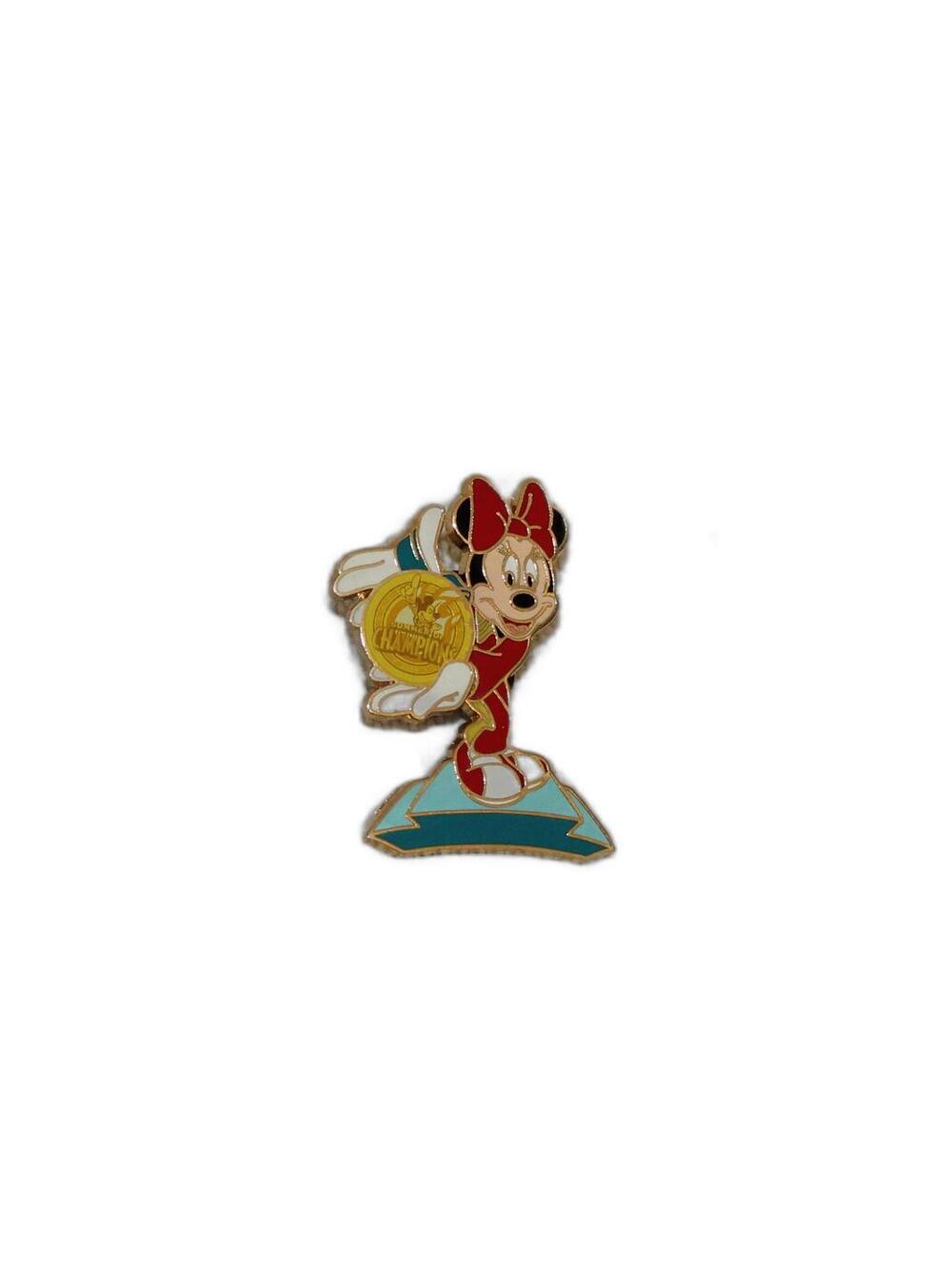 Disney 2008 Minnie Mouse Summer of Champions Gold Medal Blue Ribbon Pin